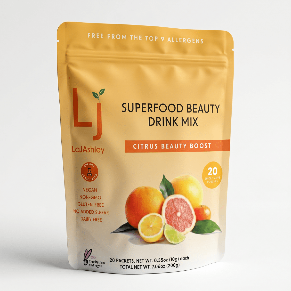 Citrus Beauty Boost 🍊 Superfood Beauty Drink Mix - LaJAshley Natural Vegan for All Hair & Skin Types