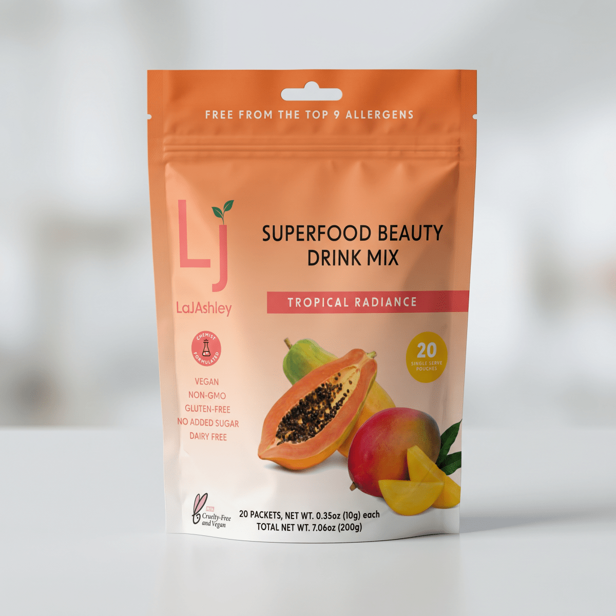 Tropical Radiance 🍍 Superfood Beauty Drink Mix - LaJAshley Natural Vegan for All Hair & Skin Types
