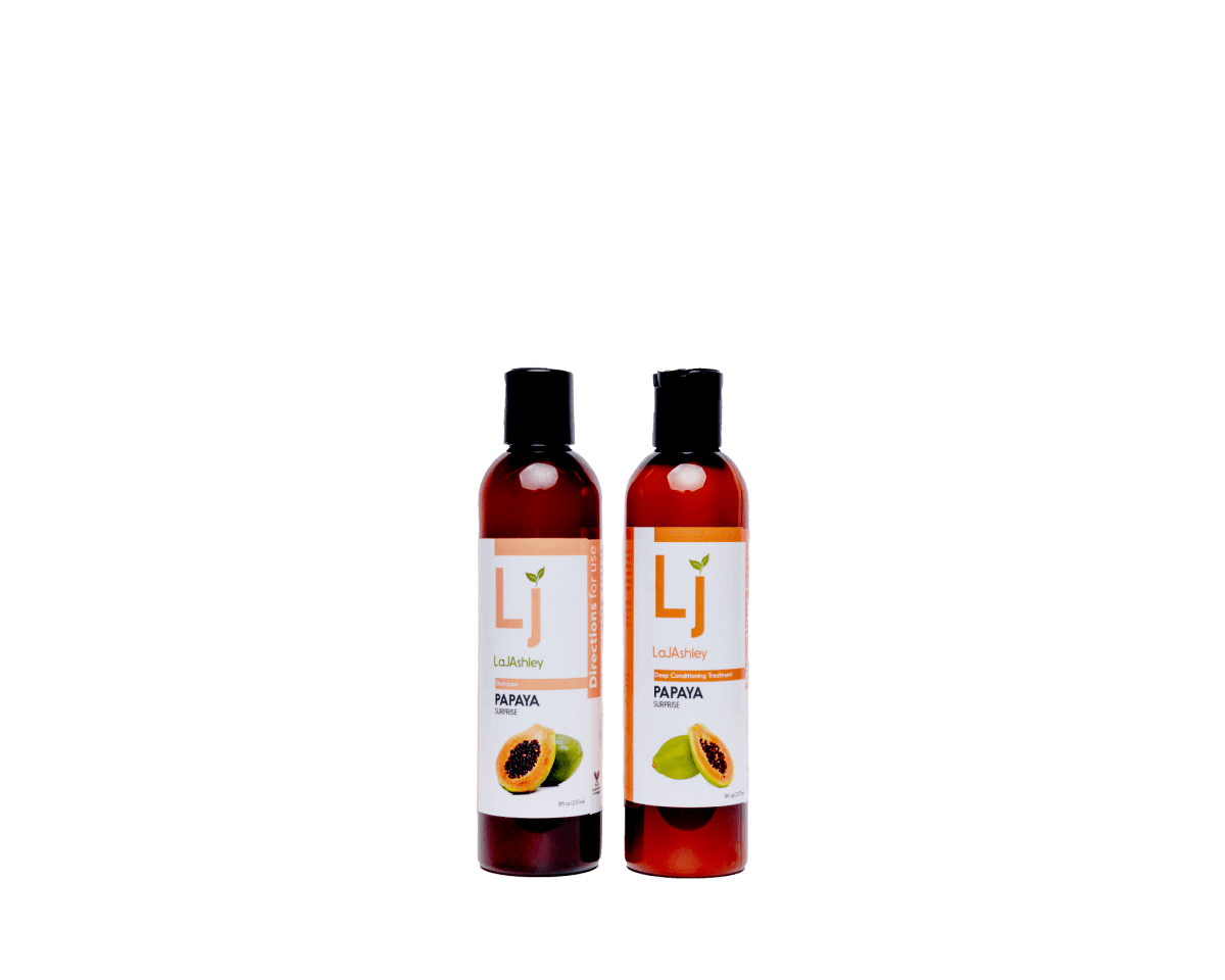 Strengthening Papaya Surprise Duo (Shampoo & Conditioner) - LaJAshley Natural Vegan Collection for All Hair & Skin Types